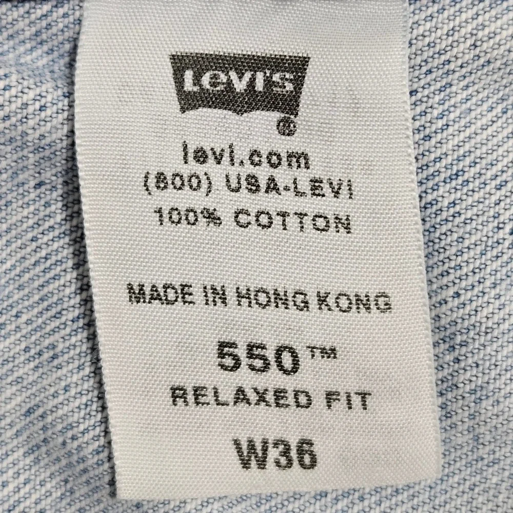 Levi's Vintage 550 Relaxed Fit Denim Shorts 36 Light Wash Blue Cotton